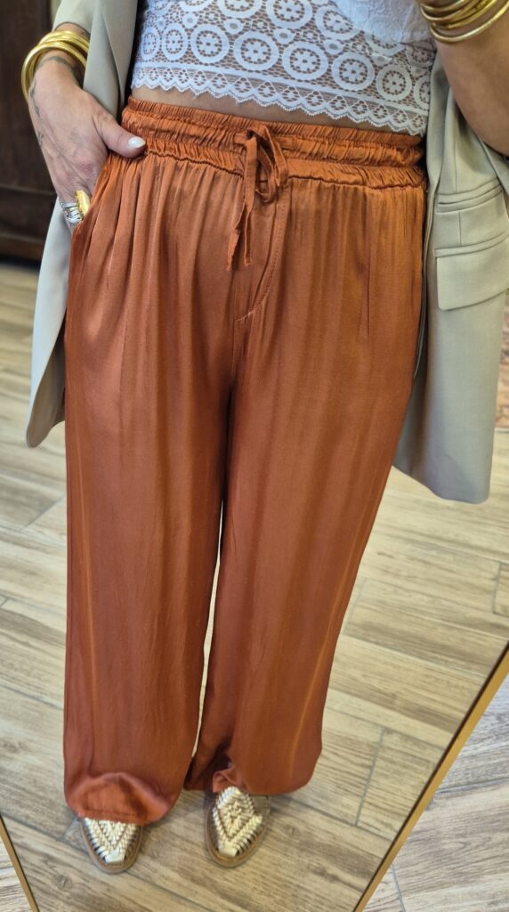 Pantalon satin terracotta - Louise