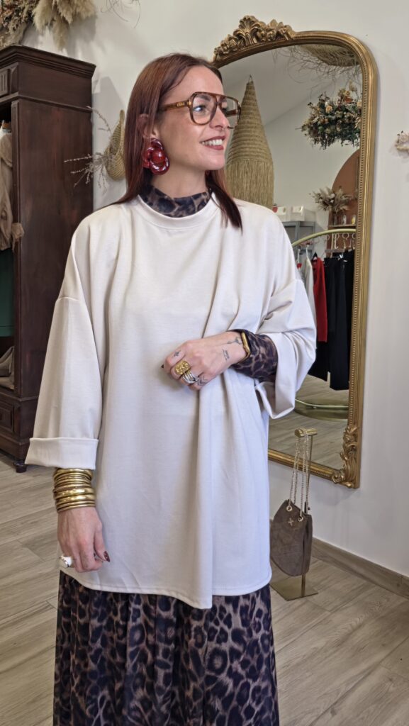 Haut oversize beige - Léa