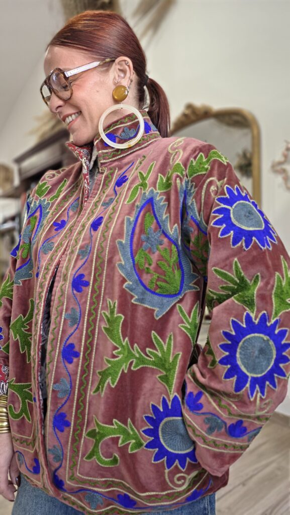 Veste velour bleu - ANNA