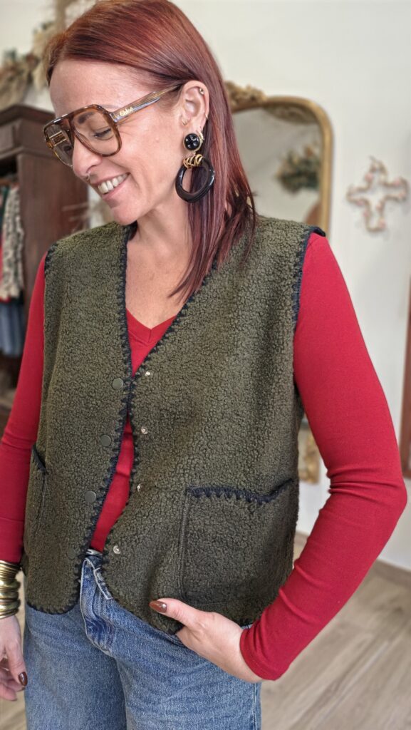 gilet sans manche kaki - maeva