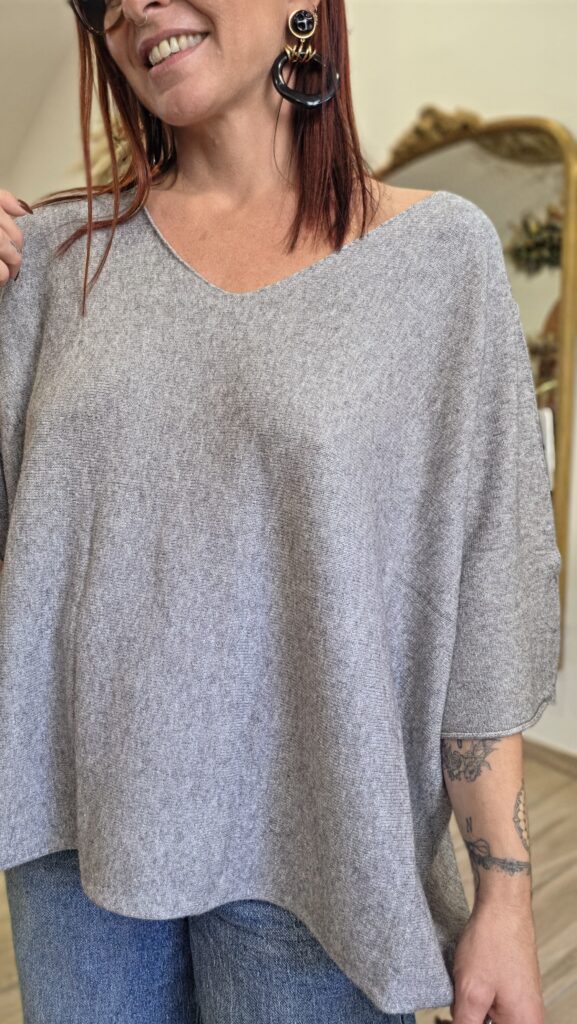 pull gris manche courte - Lou